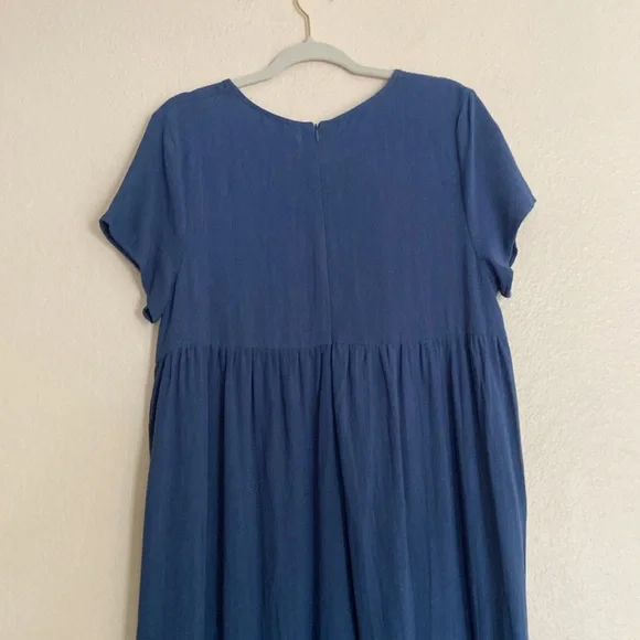 NATURAL LIFE Avery Blue V-Neck Wide-Leg Jumpsuit, Size Medium - Picture 5 of 11